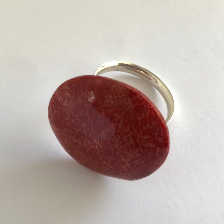Sudraba gredzens ar sarkanu koralli Coral Rojo